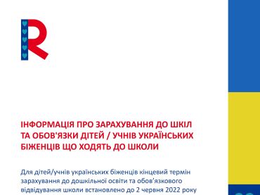 Foto k aktualitě Informace k zápisům k povinné školní docházce pro děti ukrajinských uprchlíků