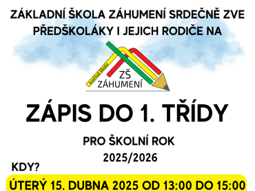 Foto k aktualitě Zápis do 1. třídy pro školní rok 2024/2025