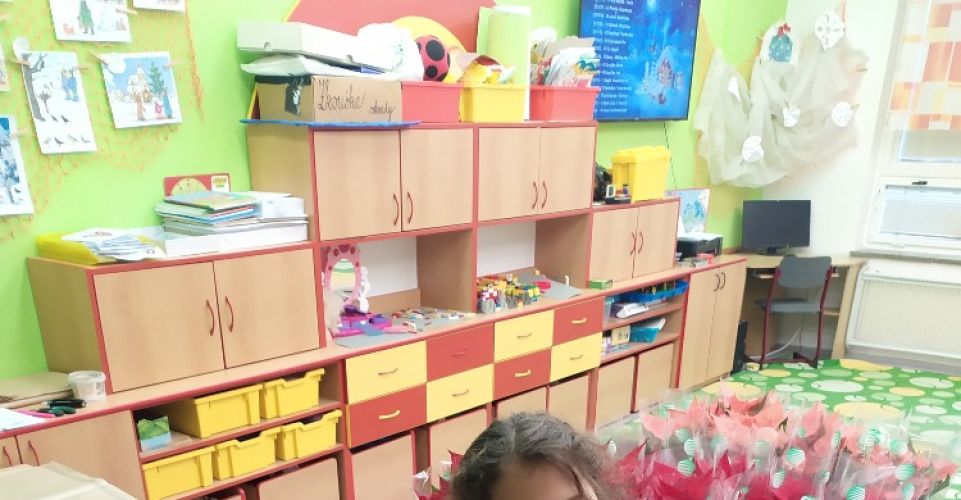 Prodej vánočních hvězd v ZŠ Záhumení