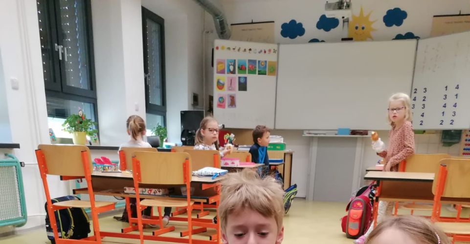 MŠ Tylovice na návštěvě u nás v 1. třídě