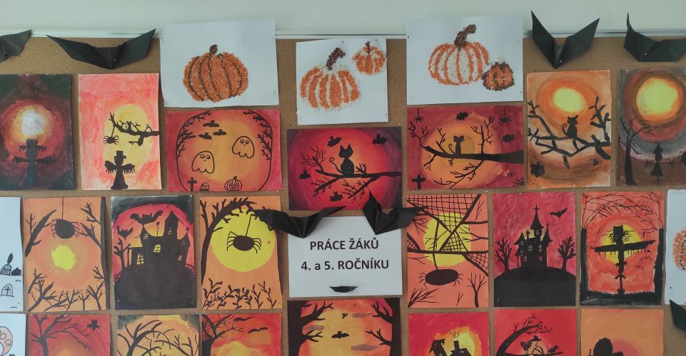Halloweenská výtvarka ve 4. a 5. ročníku